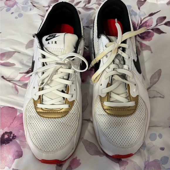 Nike Women's Air Max Sneakers in White, Black, and Gold - Picture 3 of 7